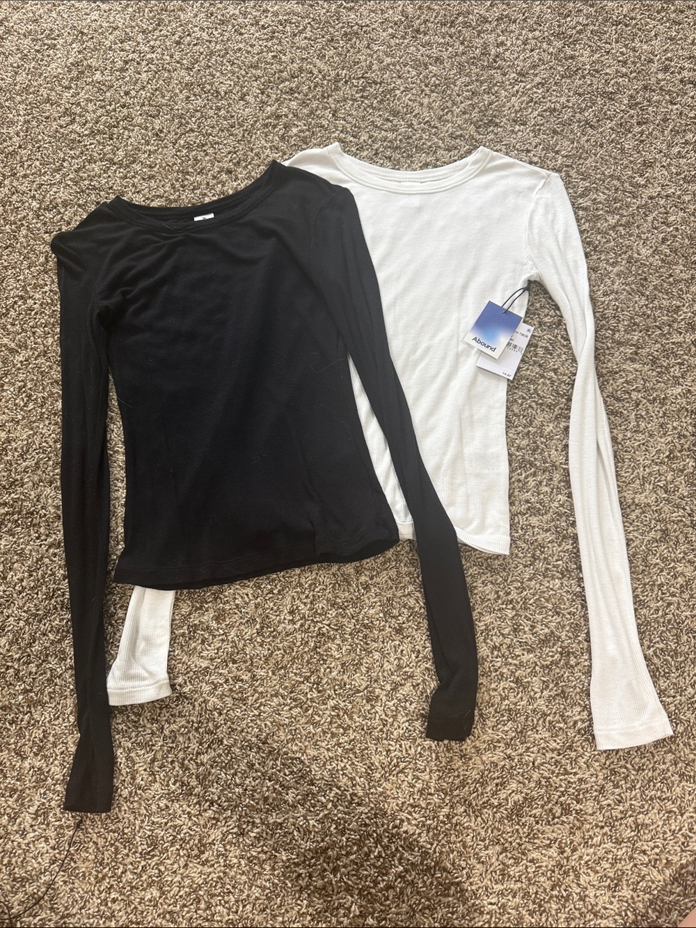 Abound black & white ribbed long sleeve